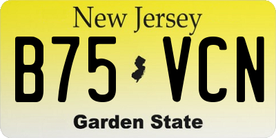 NJ license plate B75VCN