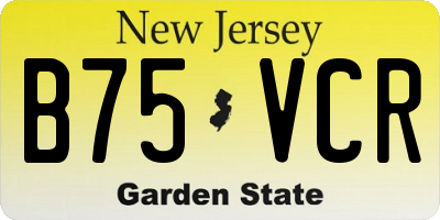 NJ license plate B75VCR