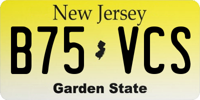NJ license plate B75VCS