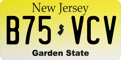 NJ license plate B75VCV