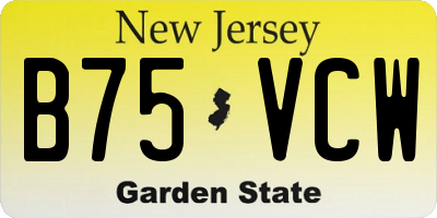 NJ license plate B75VCW