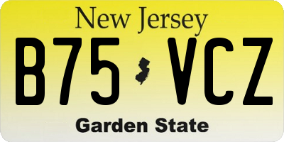 NJ license plate B75VCZ