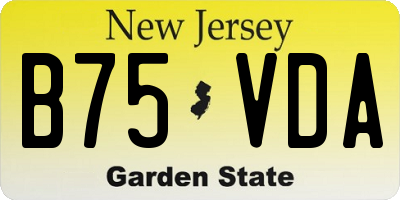 NJ license plate B75VDA
