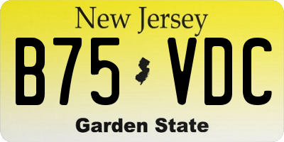 NJ license plate B75VDC