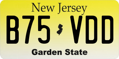 NJ license plate B75VDD