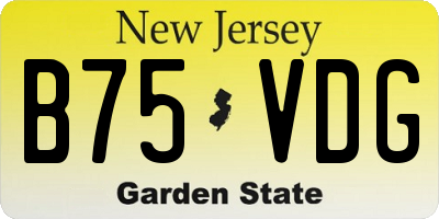 NJ license plate B75VDG