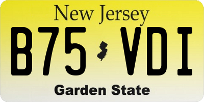 NJ license plate B75VDI