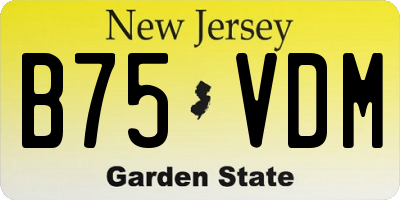 NJ license plate B75VDM