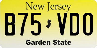 NJ license plate B75VDO