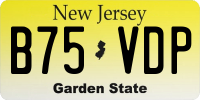 NJ license plate B75VDP