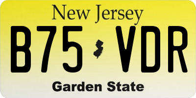 NJ license plate B75VDR