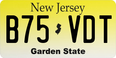 NJ license plate B75VDT