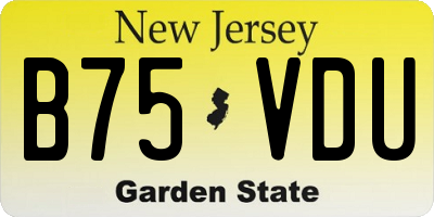 NJ license plate B75VDU