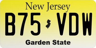NJ license plate B75VDW