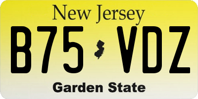 NJ license plate B75VDZ
