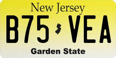NJ license plate B75VEA