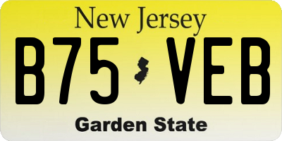 NJ license plate B75VEB