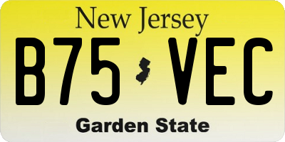 NJ license plate B75VEC