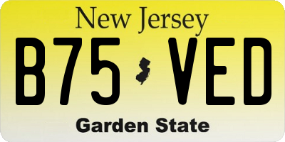 NJ license plate B75VED