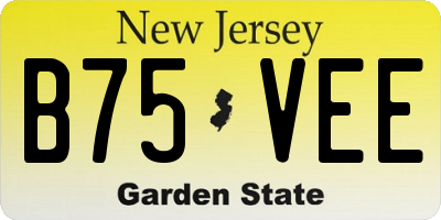 NJ license plate B75VEE