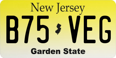 NJ license plate B75VEG