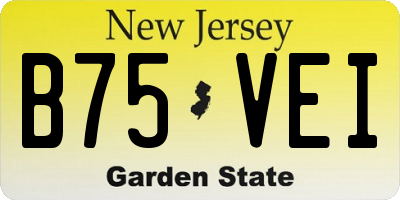 NJ license plate B75VEI