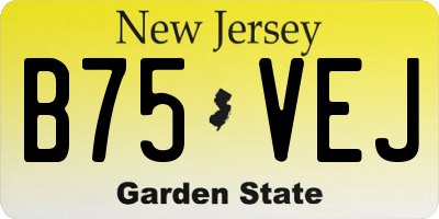 NJ license plate B75VEJ