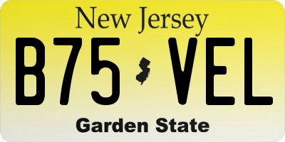 NJ license plate B75VEL