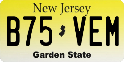 NJ license plate B75VEM