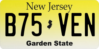 NJ license plate B75VEN