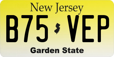 NJ license plate B75VEP