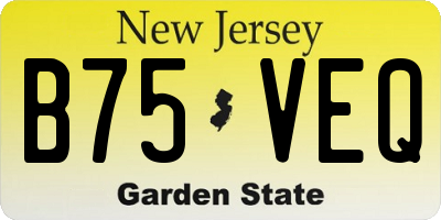 NJ license plate B75VEQ
