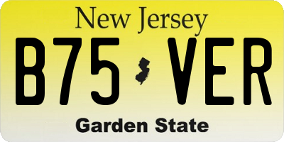 NJ license plate B75VER