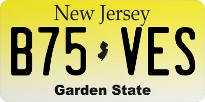 NJ license plate B75VES