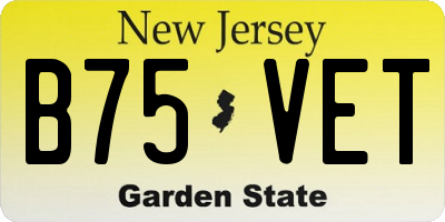NJ license plate B75VET