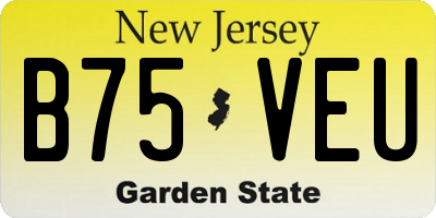 NJ license plate B75VEU
