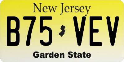 NJ license plate B75VEV