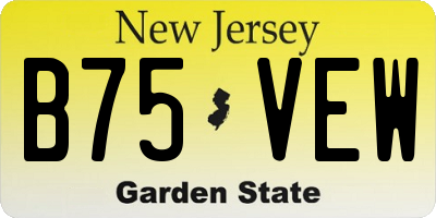 NJ license plate B75VEW