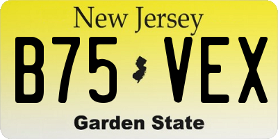 NJ license plate B75VEX