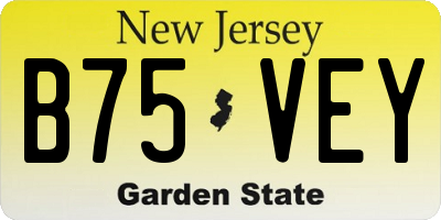 NJ license plate B75VEY