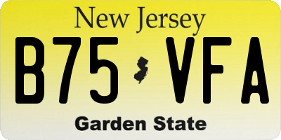 NJ license plate B75VFA