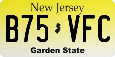 NJ license plate B75VFC