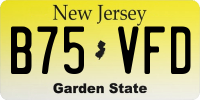 NJ license plate B75VFD