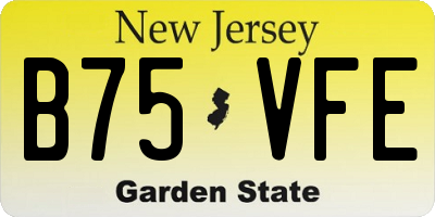 NJ license plate B75VFE