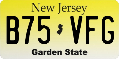 NJ license plate B75VFG