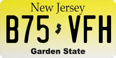 NJ license plate B75VFH