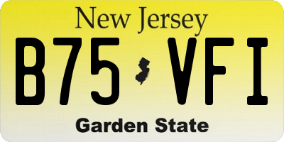 NJ license plate B75VFI