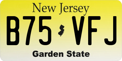 NJ license plate B75VFJ