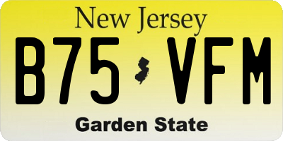 NJ license plate B75VFM