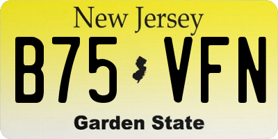 NJ license plate B75VFN